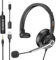 Wantek Headsets mit Noise Cancelling Mikrofon,USB/Type-c/3.5mm Jack 3-in-1 PC Headset,EIN-Ohr Headset (Mono) mit Kabel Lautstärkeregelung für Call Center,Skype,Zoom,Home Office,Online-Kurse,Klar Chat