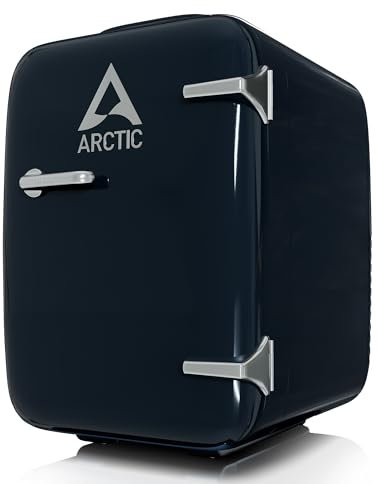 ARCTIC Fridge - Mini frigorifero da 4L per bevande e cosmetici, con funzione di raffreddamento e riscaldamento, 12 V DC e 220 V AC, ideale per auto, ufficio, campeggio e viaggi, spina EU – Blu