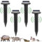 Solar Maulwurfschreck, 4 PCS Maulwurf Vertreiber, Wühlmausschreck Ultraschall Wühlmäuse zu Vertreiben, IP66 Wasserdicht und Staubdicht, Maulwurfvertreiber,Schlagenabwehr für Den Rasen Garten (schwarz)