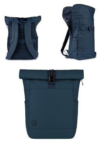 G!mid - Rolltop-Rucksack (37 Liter) - Wasserabweisend & robust - Magnetverschluss, Laptopfach mit Organizer & Flaschenhalterung - gepolsterte Gurte & Rückseite mit Lasche für Trolley - 5 Fächer