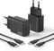 Chargeur 45W pour Samsung S25 Ultra,2Pack Chargeur Rapide USB C avec Câble Tressé 2M 100W Compatible pour Samsang Galaxy S25/S24/S23 Ultra, pour iPhone 15/16, Pad, Macbok(Noir)