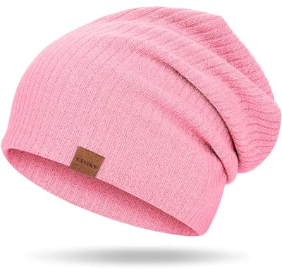 YANIKY Mössa för män och kvinnor, lätt tunn mjuk ventilerande kemo-mössa, elastisk och vindtät slouchmössa för höst, vinter och vår, ROSA, one size