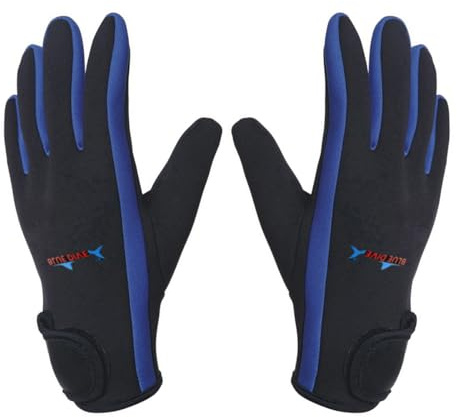 3mm Neoprene Wetsuit Gloves - Thermal Diving Gloves for Women & Girls - Anti-slip, Elastic, Ideal for Diving, Surfing, Kayaking, Snorkeling, Sailing, Canoeing & Water Sports (Blue fits Size M, L, L)