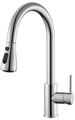 Grifo de cocina con función de alta presión y extensible para fregadero - CECIPA - Grifo de cocina con alcachofa - Armaturía de acero inoxidable para fregadero de cocina - Monomando giratorio con
