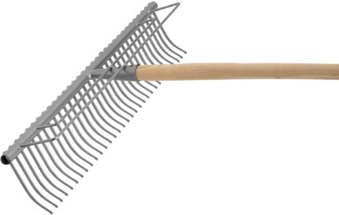 Flora Rasenrechen 60 cm Breite mit 32 Zinken - extrem robuste Ausführung - ohne Stiel