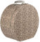 LIERYS runder Hutkoffer Blumenmuster - Maße: 40 cm x 20 cm - Große Hutschachtel aus bezogener Pappe - Hutaufbewahrung mit Tragegriff und Schloss - Deko für die Wohnung beige