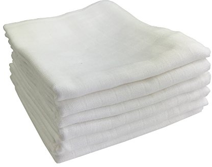 M.M.C. 6-pack Muslinblöjor | dregellappar 100 % bomull – tygblöjor och muslindukar för baby | Öko-Tex certifierad, 80 x 70 cm (6 vit)