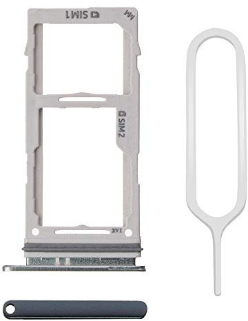 MMOBIEL Bandeja Doble de Repuesto para Tarjeta SIM Compatible con Samsung Galaxy S10/S10 Plus 2019, Incluye Sello de Goma y Pin SIM, Soporte para Tarjeta SIM, Color Negro