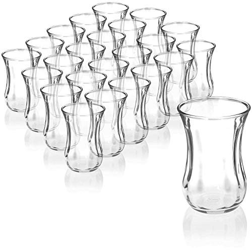 com-four® 24-teiliges Teeglas Set, Türkische Teegläser, original orientalisches Çay-Set für 24 Personen, Gastroqualität