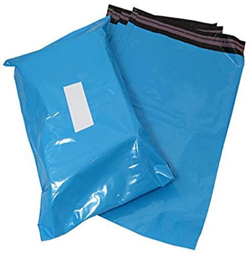 50 st massiva postpåsar – självhäftande flik, polyplast, postförpackning, premiumkvalitet, 430 x 535 mm (blå, 50)