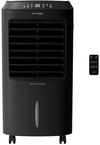 JAP Edmonton Mobiele Klimgerät - Luftkühler mit Wasserkühlung - Timer Oszillierend Mit Fernbedienung - 10L Wassertank - 500m³/h - Schwarz