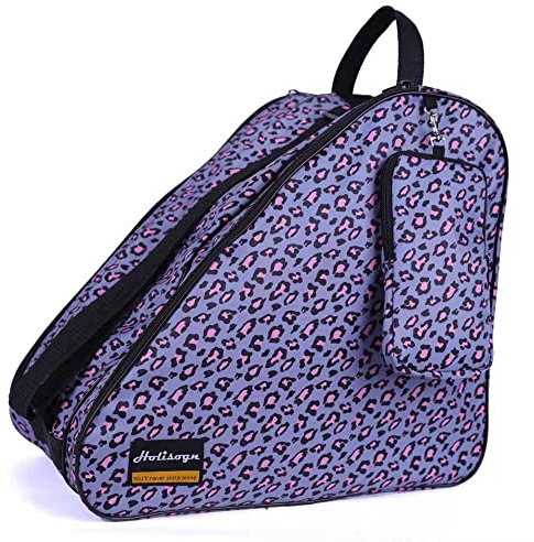 Holisogn Inline- und Rollschuh-Tasche, hochwertige und modische Taschen für Kinder, Teenager, Erwachsene (Leopard Violet HLS012)