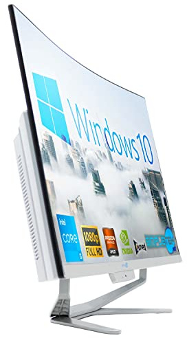 SIMPLETEK – All in One Computer 27 Böjd | Intel i3-processor 10 Gen | GT710-grafikkort 1 GB | Windows 10 | 16 GB RAM 480 GB SSD | Perfekt för arbete, grafik