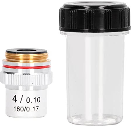 Obiettivo Per Microscopio Acromatico, Obiettivo Per Microscopio 4X Argento, con Interfaccia Standard da 20,2 Mm