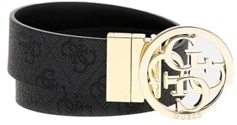GUESS Gürtel Noelle Nolana Belt W95 Coal Logo dunkelgrau schwarz kürzbar wendbar