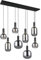 Trio Leuchten Pendelleuchte Diva 319800832, Metall Schwarz matt, Glas Chrom bedampft, exkl. 8x E27