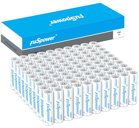 Fuspower AA Batteries 100 Pack Heavy Duty Double A Batteries Bulk 1.5V R6P Long-Lasting AA Battery for Home and Office,10-Year Shelf Life Reclosable Packaging