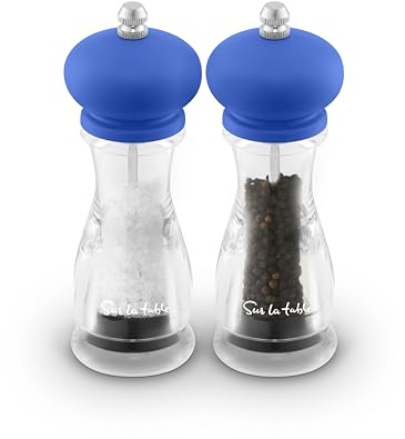 Sur La Table Colour Me Happy Collection Salt and Pepper Mill, Ceramic, Blue, SLT847053BLU