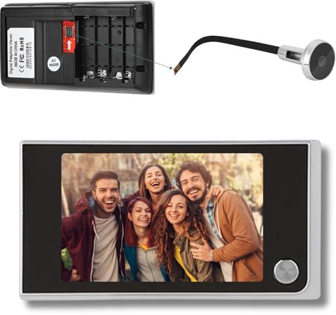 Rankomu Camera Judas de Porte Surveillance - Judas Numérique 3.5 Pouces Écran LCD HD 120°, Visionneuse Électronique, Installation Facile (14-28mm Trou, 35-100mm Épaisseur), Piles AAA