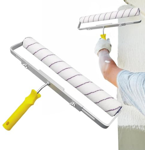 Kit rullo di vernice da 18 pollici - Roller di vernice a soffitto grande, strumento di vernice a manico lungo | Applicatore di vernice per pavimenti leggeri, muro e soffitto per progetti di pittura es