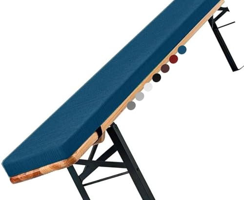 Garden Outdoor Bench Cushion - 120cm/150cm/100cm/180cm x 50cm/40cm/30cm/25cm - 2/3 Seater Indoor Non-Slip Seat Pad for Beer Bench, Bay Windows, Patio, Long Chairs, Swings(Blue,100x35x5cm)