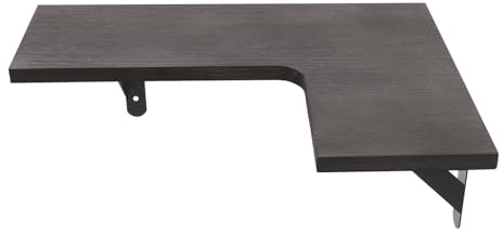 Svävande hyllor för väggen, hörnhyllor, svävande hyllor, väggmonterad hörnhylla set om 5, med trekantig hållare (55 x 43 cm per styck) – för badrum, kök, sovrum, heminredning (svart)