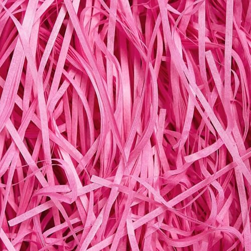 500g Hot Pink Shredded Tissue Paper for Gift Boxes & Hampers | Soft Hamper Filling and Packaging Filler, Shreds Stuffing Paper Suitable Party Baby Shower Graduation Housewarming ect
