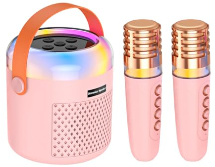 Jouet de Machine karaoké pour, avec 2 Microphones sans Fil Haut-Parleur Fil,Jouets Enfant