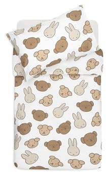 Jollein Barnsängkläder – Miffy and Friends – 100 x 140 cm – 100% bomull – OEKO-TEX-certifierad – babysängkläder med örngott – set med sängkläder