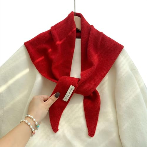 Wool Triangle Scarf, Knitted Triangular Scarf Women Headscarf Knitted Scarfs Multi-Functional Warm Knit Scarfs