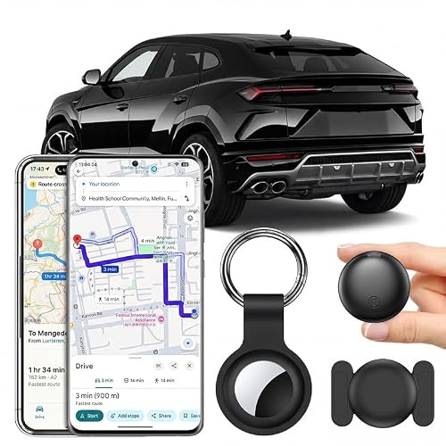 Traceur GPS Chat Chien,Traceur de Voiture sans Abonnement iOS et Android | Traceurs de Localisation Batterie Longue Durée IP67 Étanche Pour Chiens et Chats et Autres Voiture