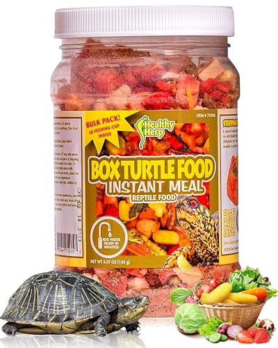 Healthy Herp Box Turtle Food Instant Meal for Reptiles - Nutritious Turtle Food, Tortoise Habitat Accessories, Tortoise Food - Made in USA, Quick Prep - 5.07 oz (145g)