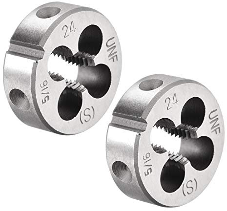 sourcing map 2St Runde Schneideisen Maschinen Rechtsgewinde Matrize Legierter Werkzeugstahl 5/16-24 UNF