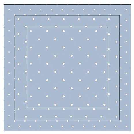 Duo-Design - Carta da origami pieghevole, 150 fogli quadrati, 3 misure (10 cm, 7 cm, 5 cm), 50 fogli Punti | blu.