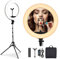 PoplarTrees LED Luce ad Anello 45.7cm/18 pollici con Treppiede, 65W Luce per Selfie 3200-5500K Dimmerabile con Telecomando, Professionale Ring Light 3 Modalità Colore 10 Livelli per TikTok Fotografia