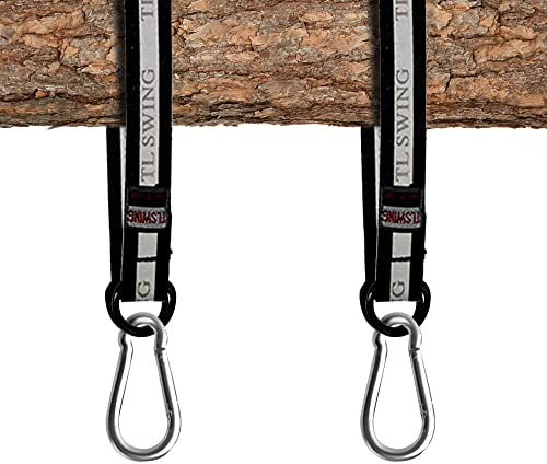 Lot de 2 Sangles de Suspension pour Balançoire d'Arbre, 55 cm, Robustes Pouvant Supporter 200 kg Avec Mousqueton, Parfaites pour Balançoire en Corde, Hamac
