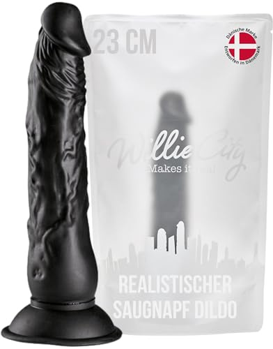 Willie City Luxe Gode Réaliste 23 cm - Godemichets Naturel avec Ventouse - Gode à succion pour hommes et femmes avec veines et gland prononcés - God Realiste - God Anal pour hommes