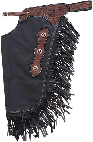 Chaps Western Chinks in pelle su misura per uomini, donne e bambini, unisex, fatto a mano, con giogo (grande)