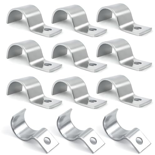 Alethron Rohrschellen 20mm, 20 Stück Befestigungsschelle, V2A Edelstahl Kabelschellen Metall M20 Schlauchschnalle Rohrhalterung für Gasrohre Wasserrohre Kabeln Rohrdurchmesser Ø 19-20 mm