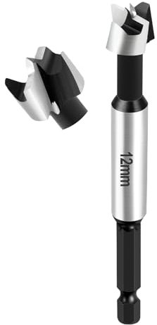 NICAVKIT 12mm Mèche Forstner Foret à Ailettes Plates, Foret à Bois Multi-Dents, Meche Bois Avec tige hexagonale Pour Le Perçage Dans Le Bois, Le Plastique, Le Contreplaqué