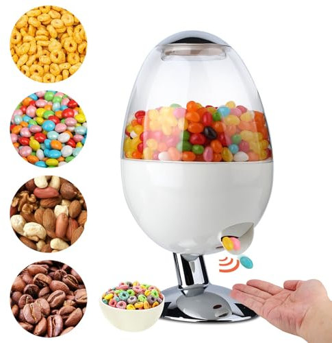 Distributore automatico di caramelle – Macchina per caramelle attivata dal movimento con 1-2 litri di stoccaggio ermetico elegante dispenser per snack per piano di lavoro perfetto per feste ed eventi