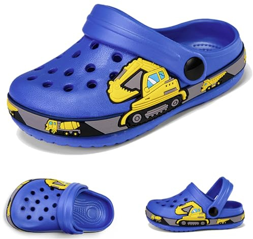 Unisex Zoccoli Sabot Bambini Carino Sabot Ciabatte Dinosauro Sandali da Spiaggia Estivi Ciabatte da Giardino Muli Scarpe da Piscina Ragazzi Ragazze Bleu EU 25