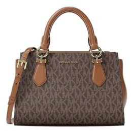 Michael Kors Marilyn Small Signature Logo Messenger Bag Brown PVC