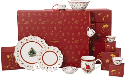 Villeroy & Boch - Christmas Toy’s Calendario dell'Avvento 2025 multicolore, Natale, Calendario dell'Avvento da tavola con 24 porte, decorazione natalizia, calendario di Natale, Porcellana Premium