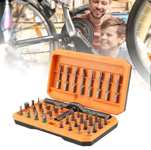 GOEDCH Jeu de tournevis magnétiques 42 en 1 : jeu de tournevis magnétiques, ensemble de tournevis à cliquet polyvalents avec mallette de rangement, durable, pour réparation de meubles et bricolage