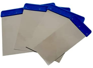 Nespoli Kit de 4 Espátulas Emplastecer Inoxidables, Tamaño 5 8 10 12, Ideal para Emplastecer, Espátulas de Acero Inoxidable