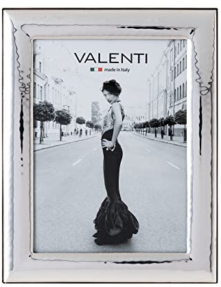Valenti&Co - Cornice Portafoto in Argento Lucida Martellata cm 15x20. Ideale Come Regalo per Matrimonio, Compleanno di Amici, o per la Mamma e papà