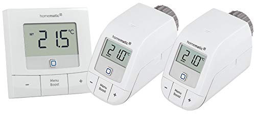 Homematic IP Smart Home 2x Heizkörperthermostat – basic + Wandthermostat – digitale Raumtemperaturmessung für Heizung per App, Alexa & Google Assistant, einfache Installation,Heizkosten sparen
