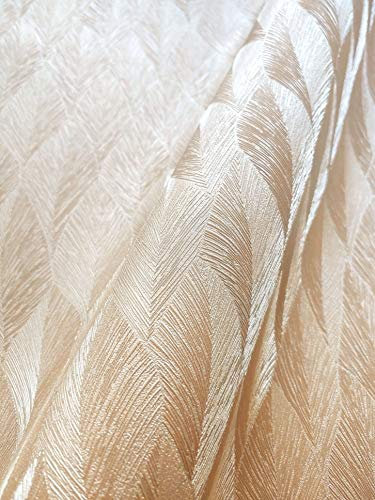 NEWROOM Tapete Gold Vliestapete Glänzend - Streifentapete Glamour Blätter Federn Mustertapete Modern Glanztapete inkl. Tapezier-Ratgeber