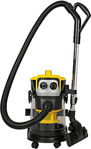 TOUGH MASTER Wet & Dry Industrial Vacuum Cleaner Bagless 15L for Multi-Surfaces with Powerful Vacuum and Dust Extractor 1000W Blower Function & Automatically Prevents Clogging 5M Cable